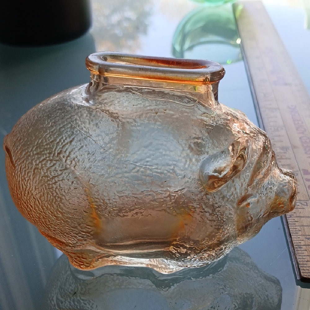 Vintage Anchor Hocking Carnival Glass Piggy Bank
